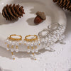 Wholesale Light Luxury Minimalist Geometric Stainless Steel Pvd Furnace Vacuum Real Gold Plated Earrings For Women