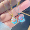 Wholesale Light Luxury Minimalist Moon Pattern Zircon Inlaid Titanium Steel And Copper Oshaped Chain Necklace For Women