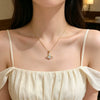 Wholesale Light Luxury Minimalist Planet Pattern Zirconia Inlaid Titanium Steel Oshaped Chain Necklace For Women