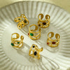Wholesale Light Luxury Morandi Color Hollow Open Nonfading Women's Ring Stainless Steel Electroplated