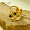 Wholesale Light Luxury Morandi Color Hollow Open Nonfading Women's Ring Stainless Steel Electroplated