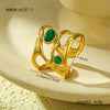 Wholesale Light Luxury Morandi Color Hollow Open Nonfading Women's Ring Stainless Steel Electroplated