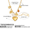 Wholesale Light Luxury Multielement Heart Pendant Necklace And Bracelet Set For Women 18K Goldplated Titanium Steel