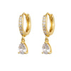 Wholesale Light Luxury Natural Drop Shape Copper Plated With Real Gold Earrings