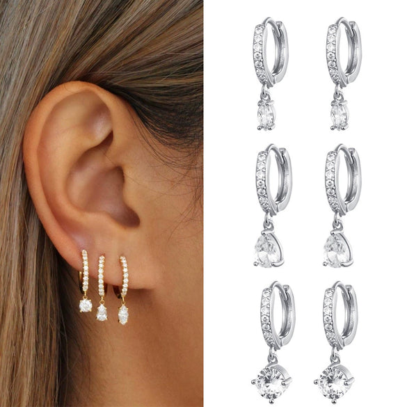 Wholesale Light Luxury Natural Drop Shape Copper Plated With Real Gold Earrings