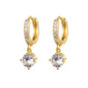 Wholesale Light Luxury Natural Drop Shape Copper Plated With Real Gold Earrings