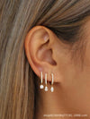 Wholesale Light Luxury Natural Drop Shape Copper Plated With Real Gold Earrings