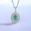Wholesale Light Luxury Necklace 925 Silver Geometric Oval Pendant With Diamond Design