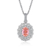 Wholesale Light Luxury Necklace 925 Silver Geometric Oval Pendant With Diamond Design