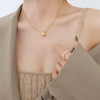 Wholesale Light Luxury Necklace 316L Stainless Steel 18K Gold Plated Geometric Style For Women