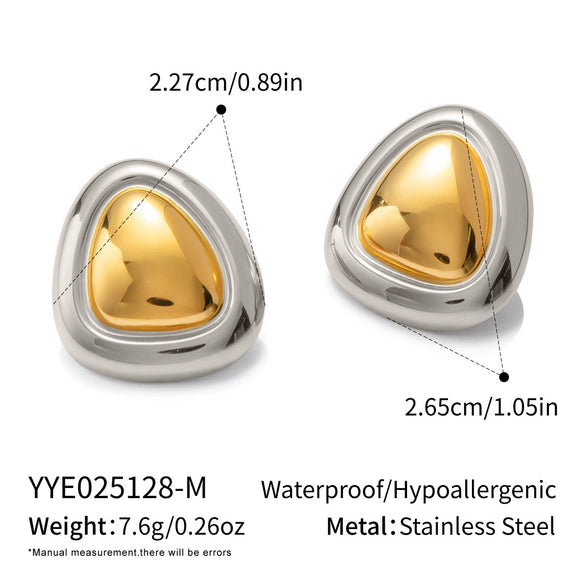 Wholesale Light Luxury Niche Earrings Titanium Steel Geometric Electroplated Jewelry For Women