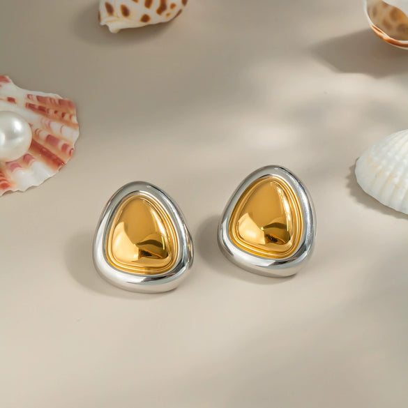 Wholesale Light Luxury Niche Earrings Titanium Steel Geometric Electroplated Jewelry For Women