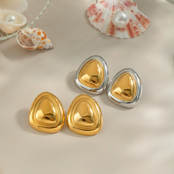 Wholesale Light Luxury Niche Earrings Titanium Steel Geometric Electroplated Jewelry For Women