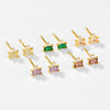 Wholesale Light Luxury Niche Square Earrings In S925 Sterling Silver With Geometric Design And Electroplating Treatment
