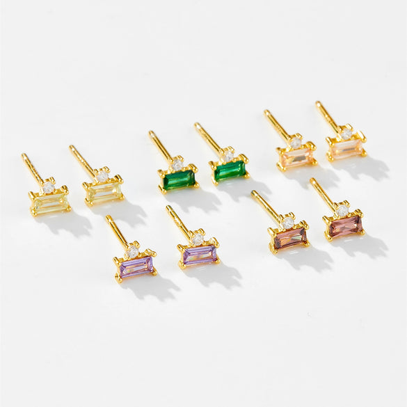 Wholesale Light Luxury Niche Square Earrings In S925 Sterling Silver With Geometric Design And Electroplating Treatment