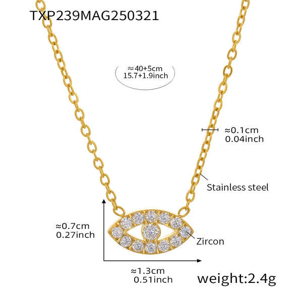 Wholesale Light Luxury Niche 316L Stainless Steel Zircon Multilayer Clavicle Necklace And Bracelet With Electroplating For Women