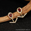 Wholesale Light Luxury Niche Style Vshaped Geometric Silver 925 Sterling Silver Plated 18K Gold Ring Set With Gems Jewelry Accessories