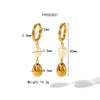 Wholesale Light Luxury Niche Titanium Steel Drop Shape Earrings For Women 18K Gold Plated