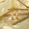 Wholesale Light Luxury Niche Titanium Steel Drop Shape Earrings For Women 18K Gold Plated