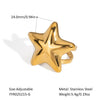 Wholesale Light Luxury Niche Titanium Steel Earrings And Ring Suit With Star Sun Moon Clouds Universe Pattern Pvd Furnace Vacuum Real Gold Plating For Women