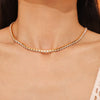 Wholesale Light Luxury Niche Titanium Steel Zircon Necklace With Geometric Pattern And Gold Plated Treatment For Women