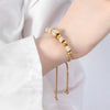 Wholesale Light Luxury Nonfading Geometric Titanium Steel Gold Plated Diamond Beaded Women's Bracelet
