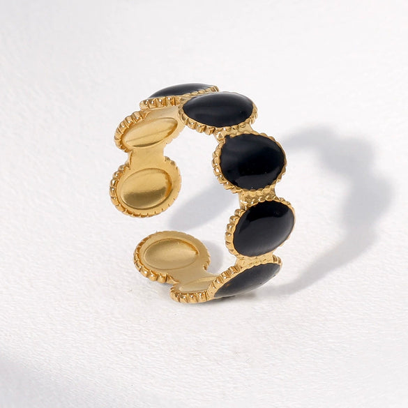 Wholesale Light Luxury Open Adjustable Titanium Steel Ring For Women With Crown Shape And Electroplating Process