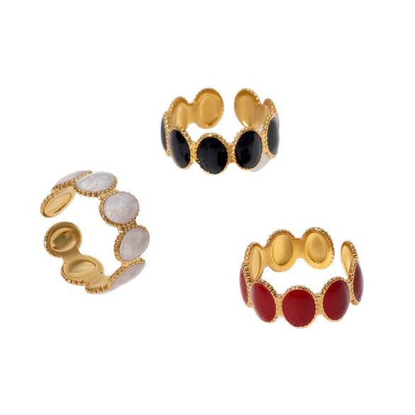 Wholesale Light Luxury Open Adjustable Titanium Steel Ring For Women With Crown Shape And Electroplating Process