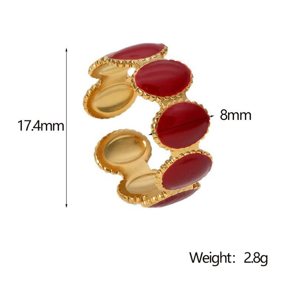 Wholesale Light Luxury Open Adjustable Titanium Steel Ring For Women With Crown Shape And Electroplating Process