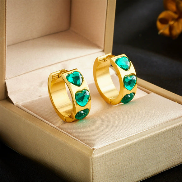 Wholesale Light Luxury Personality Design Retro Wide Surface Geometric Titanium Steel Earrings With Electroplating