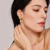 Wholesale Light Luxury Petal Tassel Freshwater Pearl Titanium Steel Flower Earrings For Women With Electroplating