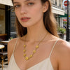 Wholesale Light Luxury Plants And Flowers Stainless Steel Titanium Steel 18K Goldplated Daisy Necklace And Anklet