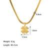 Wholesale Light Luxury Plants Flowers Fourleaf Clover Titanium Steel Electroplated Snake Bone Chain Necklace For Women