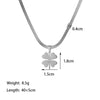 Wholesale Light Luxury Plants Flowers Fourleaf Clover Titanium Steel Electroplated Snake Bone Chain Necklace For Women