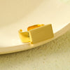 Wholesale Light Luxury Rectangular Stainless Steel Ring With Electroplating Jewelry