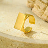 Wholesale Light Luxury Rectangular Stainless Steel Ring With Electroplating Jewelry