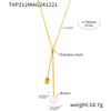 Wholesale Light Luxury Resin Tassel Pendant Stainless Steel 18K Gold Plated Long Necklace With Woolen Chain And Geometric Design