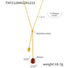 Wholesale Light Luxury Resin Tassel Pendant Stainless Steel 18K Gold Plated Long Necklace With Woolen Chain And Geometric Design