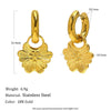 Wholesale Light Luxury Retro Geometric Flower Stainless Steel Electroplated Earrings For Women