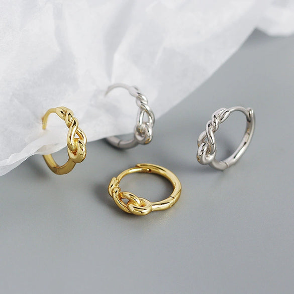 Wholesale Light Luxury Retro Geometric S925 Silver Electroplated Wind Winding Earrings