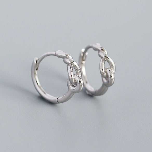 Wholesale Light Luxury Retro Geometric S925 Silver Electroplated Wind Winding Earrings