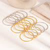 Wholesale Light Luxury Retro Simple Stainless Steel Ring Bracelet Suit With Pvd Furnace Vacuum Real Gold Plating