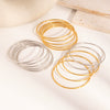 Wholesale Light Luxury Retro Simple Stainless Steel Ring Bracelet Suit With Pvd Furnace Vacuum Real Gold Plating