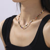 Wholesale Light Luxury Retro Style Natural Stone Abacus Beads Titanium Steel Handmade Electroplated Beaded Necklace For Women