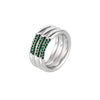 Wholesale Light Luxury Retro Titanium Steel Ring With 18K Gold Plated And Inlaid Czech Diamond Geometric Pattern For Women