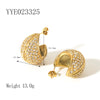 Wholesale Light Luxury Retro Women's Stainless Steel Earrings With 18K Gold Plated Vacuum Real Gold Electroplating In Pvd Furnace And Geometric Style