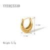 Wholesale Light Luxury Retro Women's Stainless Steel Earrings With 18K Gold Plated Vacuum Real Gold Electroplating In Pvd Furnace And Geometric Style