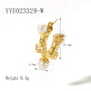 Wholesale Light Luxury Retro Women's Stainless Steel Earrings With 18K Gold Plated Vacuum Real Gold Electroplating In Pvd Furnace And Geometric Style