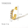 Wholesale Light Luxury Retro Women's Stainless Steel Earrings With 18K Gold Plated Vacuum Real Gold Electroplating In Pvd Furnace And Geometric Style