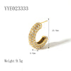 Wholesale Light Luxury Retro Women's Stainless Steel Earrings With 18K Gold Plated Vacuum Real Gold Electroplating In Pvd Furnace And Geometric Style